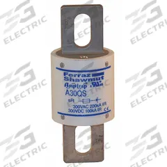 Semiconductor Fuse: A30QS Series, Fast-Acting, 500 A, 300 V AC, 300 V DC DC Volt Rating (MPN A30QS500-4). Key specifications — Series: A30QS; Brand: MERSEN; Voltage Type: AC/DC.