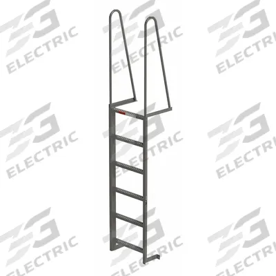 APPROVED VENDOR Fixed Ladder: 9 ft Overall Ht, 23.5 in Overall Wd, Steel - Walk Through Fixed Ladders
