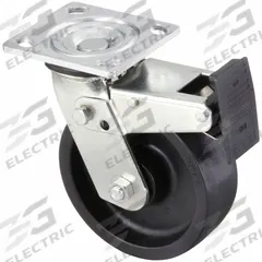 APPROVED VENDOR Plate Caster: Swivel, Total Lock, Polypropylene, 6 in Wheel Dia., 2 in Wheel Wd (MPN P21S-PB060R-14-TB). Key specifications — Brand: APPROVED VENDOR; Wheel/Tread Color: Black; Roll Up: Swivel with Total Lock.