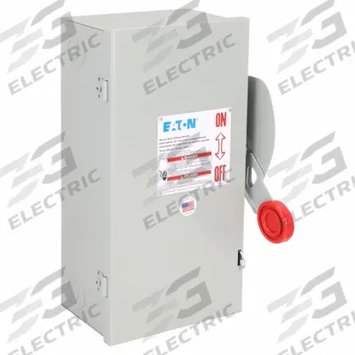 EATON Safety Switch: Fusible, 30 A, Three Phase, 600V AC, Galvanized Steel - Fusible Safety Switches