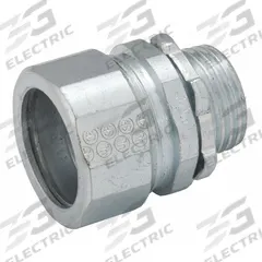 Rigid Compression Connector: Iron/Steel, 1 in Trade Size, 1 11/16 in Overall Lg (MPN 1804). Key specifications — Trade Size: 1 in; Overall Length: 1-11/16 in; Finish: Zinc Plated; For Use With: Boxes; Thread Size: 1"-11-1/2; Thread Type: NPS; Thread Gender: Male; Insulated: No.