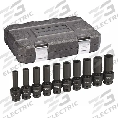 GEARWRENCH Socket Set: 3/8 in Drive Size, 10 mm to 19 mm Socket Size Range, Manganese Phosphate - SAE Impact Socket Sets