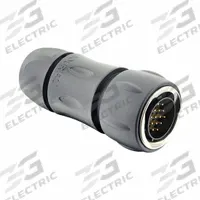 SOURIAU Electrical Connector: Trim Trio UTGX 14, Plug with Cable Gland, 19 Contacts, 4 A, 250V (MPN UTGX6JC14E19P). Key specifications — attr1043586: 22 AWG to 18 AWG; attr1043574: Contacts Included; attr1043578: Solder; attr1020114: SOURIAU; attr1043080: 1/3 Bayonet; attr1043085: IP69K; attr1043079: Trim Trio UTGX; attr1043575: Male.