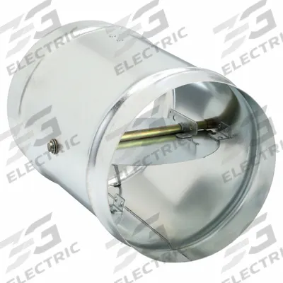 Dayton 12"dia Galvanized Steel Fire Damper: Dynamic, 12 in Duct, 14 in L, Galvanized Steel Frame - Round Fire Dampers