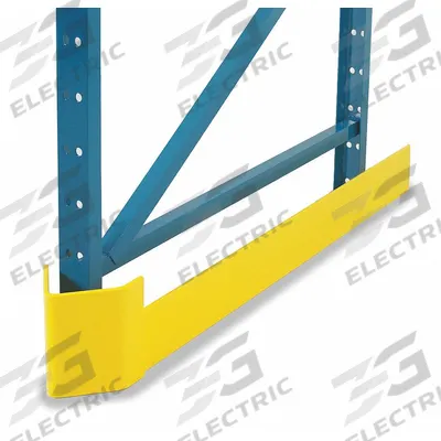 STEEL KING Outside Rack Guard Left: Bolt-On, Outside Left, 49 in x 7 in x 8 in, Steel - Floor-Mount Steel Pallet Rack Aisle Guards