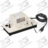 LITTLE GIANT Condensate Removal Pump: 115V AC, 7/16 gal Tank, 1/16 hp, 1.33 gpm, 20 ft Max. Head (MPN 554201101). Key specifications — Nameplate Voltage: 115V AC; Brand: LITTLE GIANT; Included Accessories: Safety Switch; Plenum Rated: No.