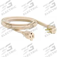 APPROVED VENDOR Extension Cord: Indoor Use, 12 ft Lg, Outlet, 5-15P, 14/3, SPT-3, Beige, 125V AC (MPN 3AY49). Key specifications — Brand: APPROVED VENDOR; Temperature Rating: 32° to 167°F; NEMA Plug Configuration: 5-15P.