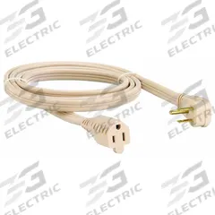 APPROVED VENDOR Extension Cord: Indoor Use, 12 ft Lg, Outlet, 5-15P, 14/3, SPT-3, Beige, 125V AC (MPN 3AY49). Key specifications — Brand: APPROVED VENDOR; Temperature Rating: 32° to 167°F; NEMA Plug Configuration: 5-15P.