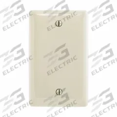 HUBBELL Wall Plate: Blank, 1 Gang, Almond, Jumbo Size (MPN NPJJ13LA). Key specifications — Brand: HUBBELL; Material: Nylon.