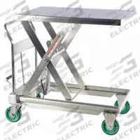 APPROVED VENDOR Scissor Lift Table: Not Powered, 1,100 lb Load Capacity, 35 1/2 in L x 23 1/2 in W (MPN CART-1100-SS). Key specifications — Platform Material: Stainless Steel; Brand: APPROVED VENDOR.