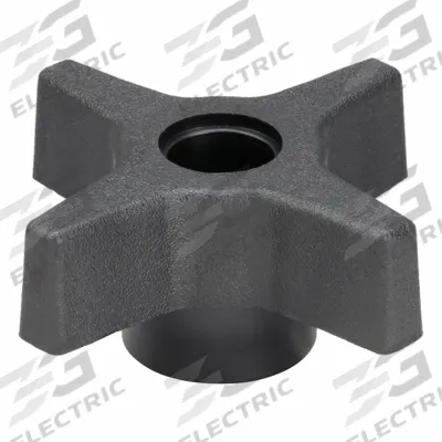 INNOVATIVE COMPONENTS Hand Knob: 4 Point, Plastic w/ Steel Thread, 3/8"-16 Thread - 4-Arm Knobs with Threaded Through-Hole
