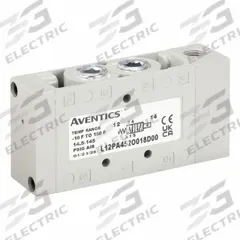 AVENTICS Pilot Air Control Valve: Series L1, Remote Pilot, Four-Way / Two-Position, 1/4 in NPT (MPN L12PA452O018D00). Key specifications — attr1077390: L12PA452O018D00; attr1077459: Pilot Air Control Valve; attr1077461: Spring Return; attr1077450: Non-Locking.