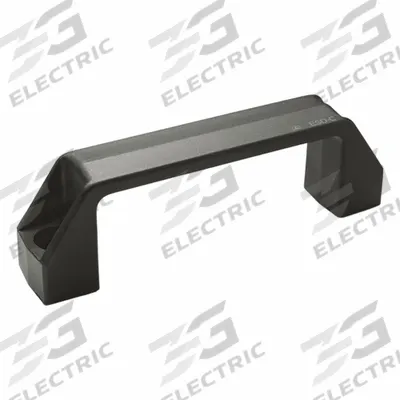 ELESA Pull Handle: Unthreaded Holes, Plastic, Black, 122 mm Mounting Hole Center to Center - Load-Rated Bridge Handles