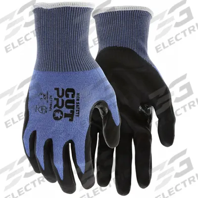 MCR SAFETY Cut Resistant Glove: XL, ANSI Cut Level A7, Palm, Dipped, Nitrile, HPPE ( 18 ga ) - Heavy-Duty Cut-Resistant Gloves with Foam Nitrile Coating