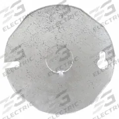 RACO Ring Cover: Centered Knockout, Steel, 3.5 in Overall Lg, 3.5 in Overall Wd, 0.12 in Overall Dp (MPN 703). Key specifications — Brand: RACO; Material: Steel; Cover Design: Centered Knockout.