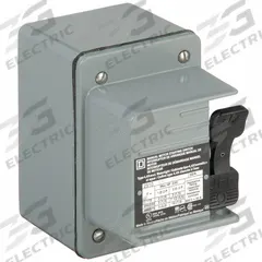 SQUARE D Manual Motor Switch: 3 Poles, 30 A, 4 NEMA Rating, Painted Steel Enclosure (MPN 2510KW2). Key specifications — Brand: SQUARE D; Maximum Voltage Rating: 230V DC; Mounting Style: Surface; Pilot Light: Not Included; Enclosure Material: Painted Steel.