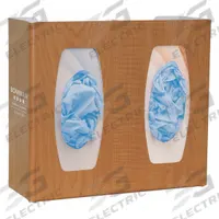 BOWMAN DISPENSERS Glove Dispenser: ABS, 11 3/8 in Overall Wd, 10 1/8 in Overall Ht, 4 in Overall Dp (MPN GL020-0223). Key specifications — Dispenser Layout: (2) Boxes; Fill Direction: Top Load; Material: ABS; Brand: BOWMAN DISPENSERS; Color: Maple Wood.