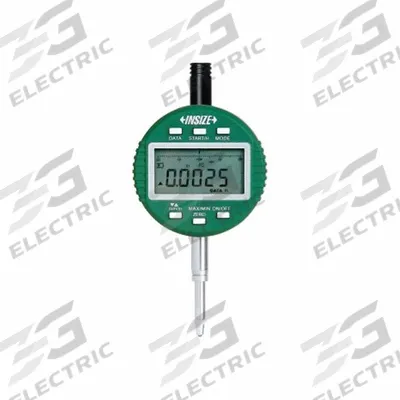 INSIZE Digital Indicator: 0 in to 0.5 in /0 mm to 12.7 mm, Inch/Metric - Back-Plunger Digital Indicators with Flat Back