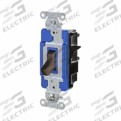 HUBBELL Wall Switch: Toggle Switch, 3-Way, Maintained, Brown, 120/277V AC, 15 A (MPN HBL1203ST). Key specifications — Illuminated: No; Voltage Rating: 120/277V AC.