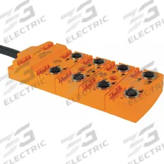IFM Sensor Wiring Block: 8 Ports, 5 Pole M12 Female, 10 m Cable Lg, Black PUR, 11 Cores (MPN EBC035). Key specifications — IP Rating: IP 67; Features: Molded PA Body.