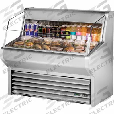 TRUE REFRIGERATION Refrigerated Merchandiser: 43 3/8 in x 48 1/8 in x 30 1/8 in, Silver - Open Refrigerator Merchandisers