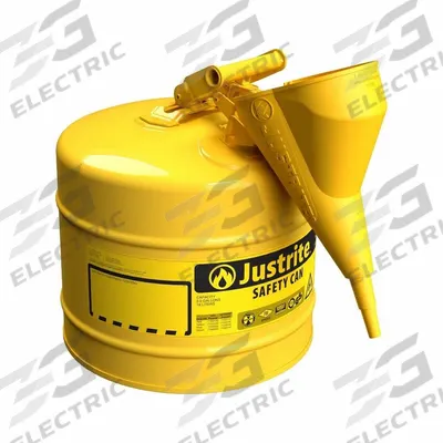 JUSTRITE TYPE I SAFETY CAN: For Use With Diesel, 5 gal Capacity, Includes Funnel - Diesel Safety Cans