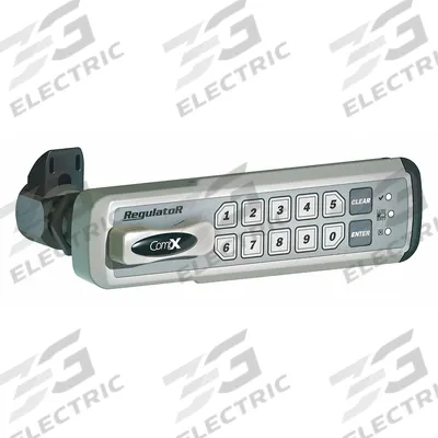 COMPX REGULATOR Electronic Keyless Lock: Brushed Nickel, Deadlatch, 1 1/2 in Body Ht - Electronic Keypad Cabinet & Locker Locks