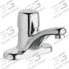 CHICAGO FAUCETS Low Arc Bathroom Faucet: 3400, Centerset, Cast Brass, Polished Chrome Finish, Arc (MPN 3400-ABCP). Key specifications — Brand: CHICAGO FAUCETS; Series: 3400; Includes: Mounting Hardware.