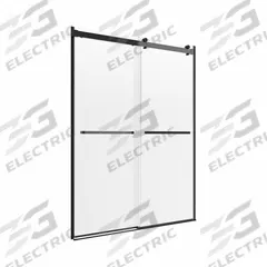 FOREMOST Shower Door: 55 in Min. Door Wd, 59 in Max. Door Wd, 76 in Overall Ht, Clear Tempered Glass (MPN LGDR6076-CL-MB). Key specifications — Brand: FOREMOST; Door Frame Finish: Matte Black.