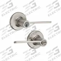 KWIKSET Door Lever Lockset: Office Lever Locksets, Nickel, ADA Compliant (MPN 405LRL-RDT-15-SMT-6AL-RCS). Key specifications — attr1024149: Not Ligature-Resistant; attr1011488: KWIKSET; attr1011524: No Message; attr1011506: Rose; attr1011485: Yes; attr1059461: Satin Nickel-Plated.