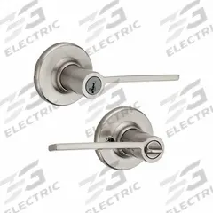 KWIKSET Door Lever Lockset: Office Lever Locksets, Nickel, ADA Compliant (MPN 405LRL-RDT-15-SMT-6AL-RCS). Key specifications — attr1024149: Not Ligature-Resistant; attr1011488: KWIKSET; attr1011524: No Message; attr1011506: Rose; attr1011485: Yes; attr1059461: Satin Nickel-Plated.