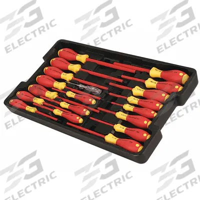 WIHA Insulated Screwdriver Set: 11-20 Pieces, 19 Pieces, Phillips/Slotted/Square Tip - Insulated Screwdriver Sets
