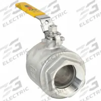 APPROVED VENDOR Manual Two-Way Ball Valve: 2 1/2 in, 316 Stainless Steel, Straight Valve Body, PTFE (MPN 06Q201N04212). Key specifications — Brand: APPROVED VENDOR; Handle: Locking Lever.