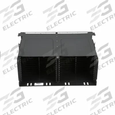PANDUIT Fiber Optic Rack Enclosure: Full-Wd, 4 RU, 15.11 in Dp, Black Steel, 6.63 in Ht - Front-Access Fiber Enclosures