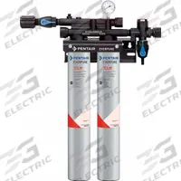 EVERPURE Water Filtration System: 5 micron, 3.3 gpm, FNPT, 25 in Overall Ht, 15,000 gal (MPN EV977112 -75). Key specifications — Brand: EVERPURE; Reduces: Objectionable Odors; Filter Media: Carbon Block.
