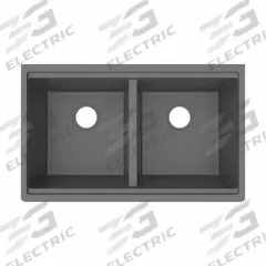 ELKAY Sink: 32 1/2 in Overall Lg, 20 in Overall Wd, 9 1/2 in Bowl Dp, 14 3/4 in Bowl Lg, 2 Bowls (MPN ELGU3322WOGT0). Key specifications — Brand: ELKAY; Faucet Handle Type: None; Color Family: Silver/Gray.