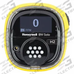 HONEYWELL Single-Gas Detector: High 500 ppm/Low 100 ppm, IP68, HONEYWELL BW BW Solo, Lithium, BW (MPN BWS1-R-Y). Key specifications — Gas Detected: Hydrogen Sulfide; Housing Color: Yellow; Battery Chemistry: Lithium; Communication Protocol: Bluetooth.