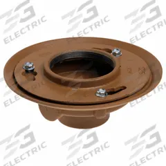 JAY R. SMITH MFG. CO Floor Drain: 9 in Overall Dia, 2 in Nominal Pipe Size, No Hub, Cast Iron, Round (MPN 2005Y02BA-P050). Key specifications — Color: Yellow; Connection Type: No Hub; Brand: JAY R. SMITH MFG. CO; Includes: Trap Primer Connection.