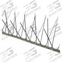 BIRD BARRIER Bird Repellent Spikes: Std, Stainless Steel Base, Silver, 102 ft Overall Lg (MPN BP-S4100). Key specifications — Brand: BIRD BARRIER; Spike Material: Stainless Steel; Targeted Birds: Pigeons; Base Material: Stainless Steel; Ledge Width: Standard.