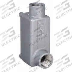 Conduit Outlet Body: Aluminum, Powder Coated, X Series, 1 in Trade Size, LB Body, Threaded (MPN XLB-3). Key specifications — Series: For Standard Body; Compatible Conduit Trade Size: 1 in; Thread Gender: Female; Hub Style: Threaded; Body Style: LB; Connection Type: Threaded; Back Type: Flat; Hazardous Location: Yes.