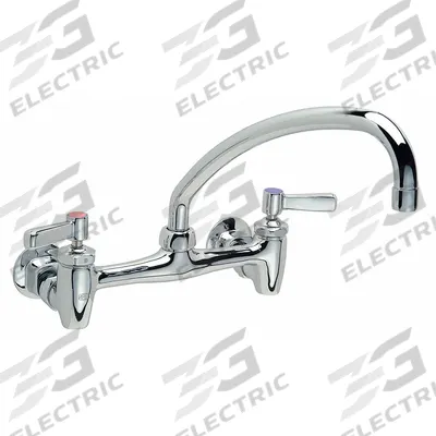 ZURN Low Arc Laundry Sink Faucet: Wall, Centerset, Brass, Chrome, 0.5 gpm Flow Rate - Widespread Utility Faucets
