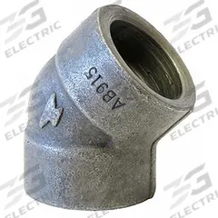 ANVIL Metal Pipe Elbow: 45° Elbow, Steel, 2 1/2 in x 2 1/2 in, Female Socket x Female Socket (MPN 0362014201). Key specifications — (DO NOT SEND) Manufacturer Location: Globally Sourced; Fitting Pipe Size: 2-1/2 in x 2-1/2 in.