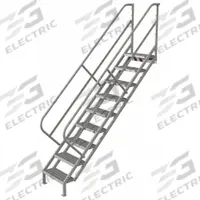 TRI-ARC Portable Stairs: 10.3 ft Overall Ht, Steel, 450 lb Load Capacity, Perforated, 9 Steps (MPN WISS109242). Key specifications — attr1050559: Gray; attr1050557: TRI-ARC.