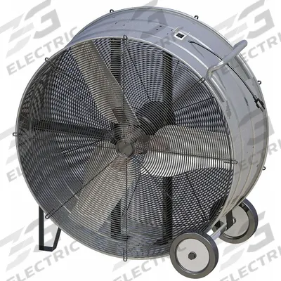 Dayton Portable Fan: 36 in Blade Dia, 120V AC, Mobile, 1/2 hp, Direct Drive - Corrosion-Resistant Industrial Floor Fans