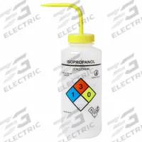APPROVED VENDOR Wash Bottle: 1 L, Isopropanol, Yellow, Wide, Vented Spout Spout, Colorless (MPN UN370077). Key specifications — Closure Color: Yellow; Vented/Nonvented: Vented; Body Color: Colorless; Brand: APPROVED VENDOR; Imprinting Group: Specific Chemicals.