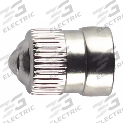 TRU-FLATE Valve Cap: Tire Valve Caps, Grip Seal, Round, Chrome, 1/32 in Overall Lg