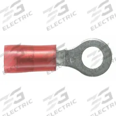 PANDUIT Ring Terminal: Red, Nylon Insulation, #6 Stud Size, 22 AWG to 18 AWG Wire Sizes, 600 V (MPN PN18-6R-M). Key specifications — attr1308027: PANDUIT.