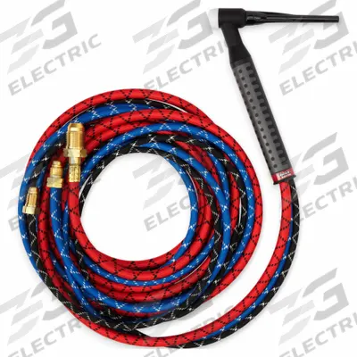 LINCOLN ELECTRIC Torch Package: Water-Cooled, 18, 25 ft, Aluminum, 3-Piece - Water-Cooled TIG Torches
