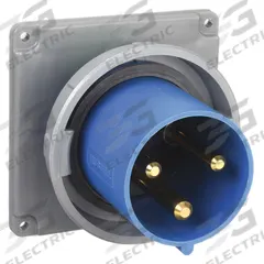 HUBBELL Pin and Sleeve Inlet: Blue, 250V AC, Single Phase, 100 A, 2 Pole, 3 Wire, IEC Grounding (MPN HBL3100B6W). Key specifications — Brand: HUBBELL.