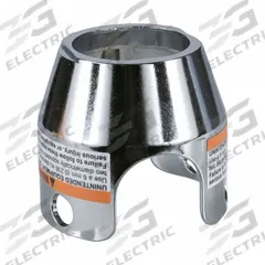 SCHNEIDER ELECTRIC Pushbutton Guard: 22 mm Panel Mounting Hole Dia, Chrome, Metal, XB4/XB5 (MPN ZBZ1600). Key specifications — Manufacturer Part Number: ZBZ1600; Brand: SCHNEIDER; Compatible Product Type: Mushroom Head Push Buttons; Compatible with Series: XB5; Material: Metal.